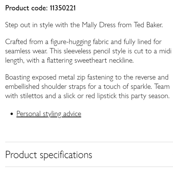 TED BAKER | Mally Embellished Strap Bodycon Dress - Picture 3 of 5